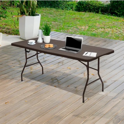 Mesa Plegable 180x73 Rattan Cafe - Imagen 2