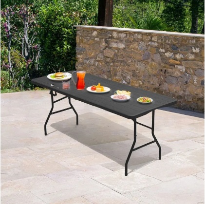 Mesa Plegable 180x73 Color Madera Carbon - Imagen 2