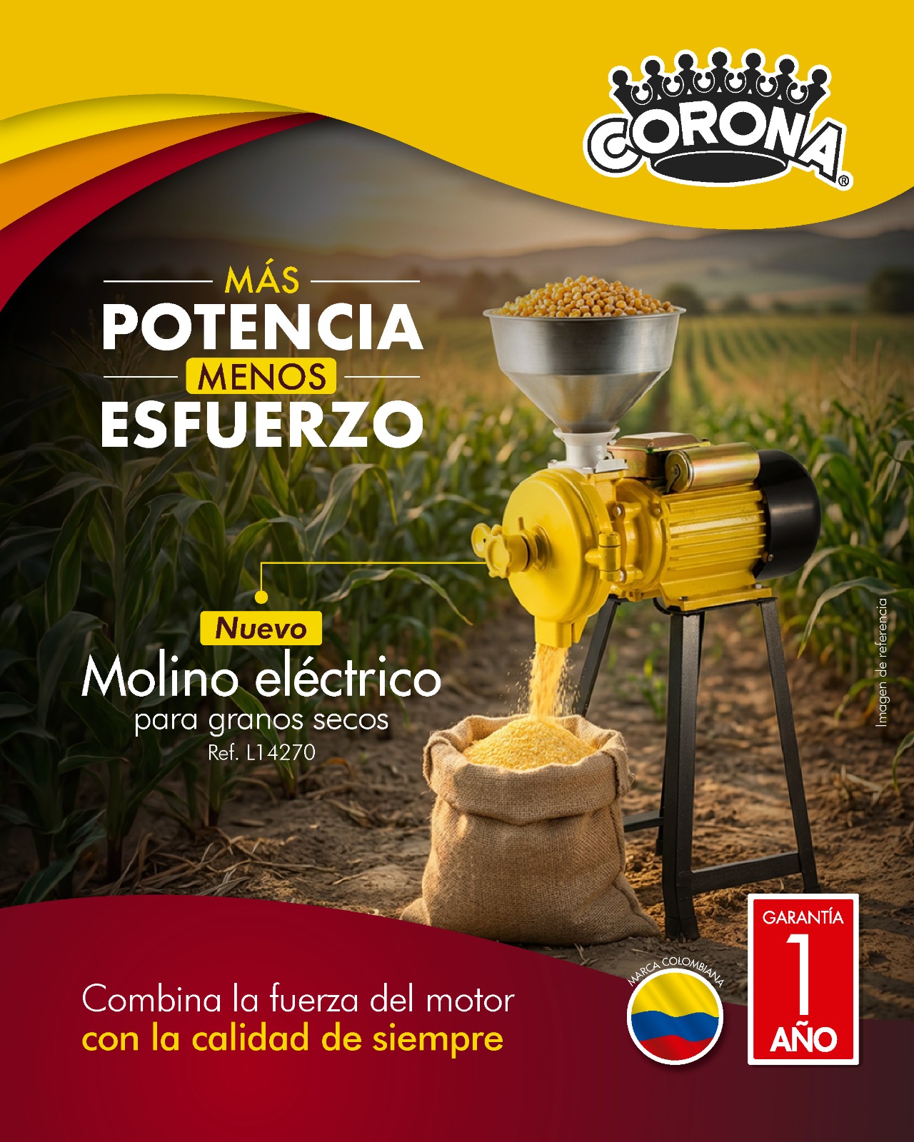 MOLINO GRANOS ELECTRICO 120V CORONA - Imagen 4
